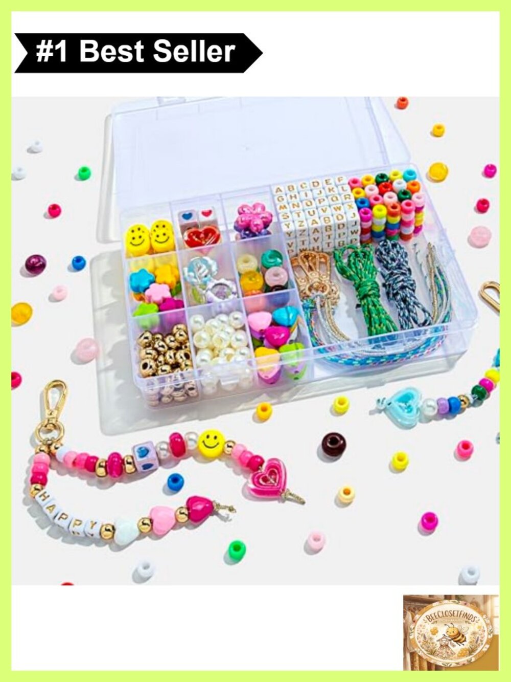 421Pcs DIY Bag Charms Keychain Making Kit Beads Alphabet Charms Craft Set